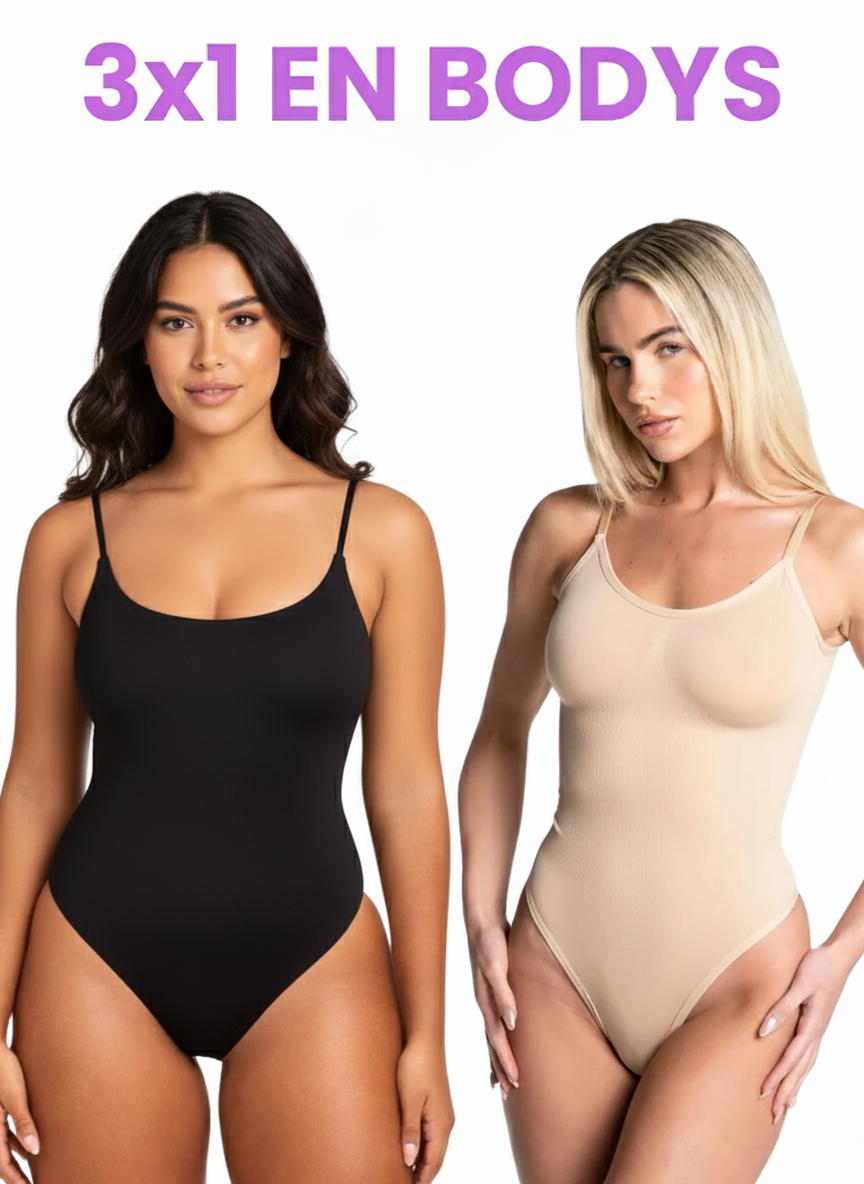 PROMO 3X1 | Bodys Moldeadores (Negro, Gris y Beige)